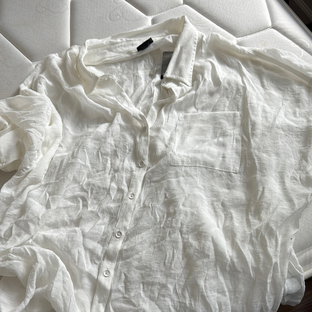 Torrid White Casual Button Down Shirt